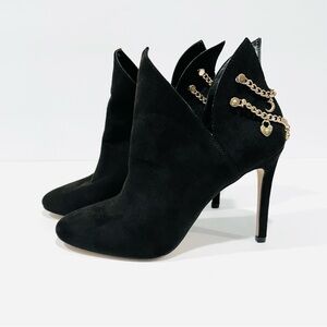 BCBGeneration Lexi Black Ankle Charm Heeled Stiletto Booties